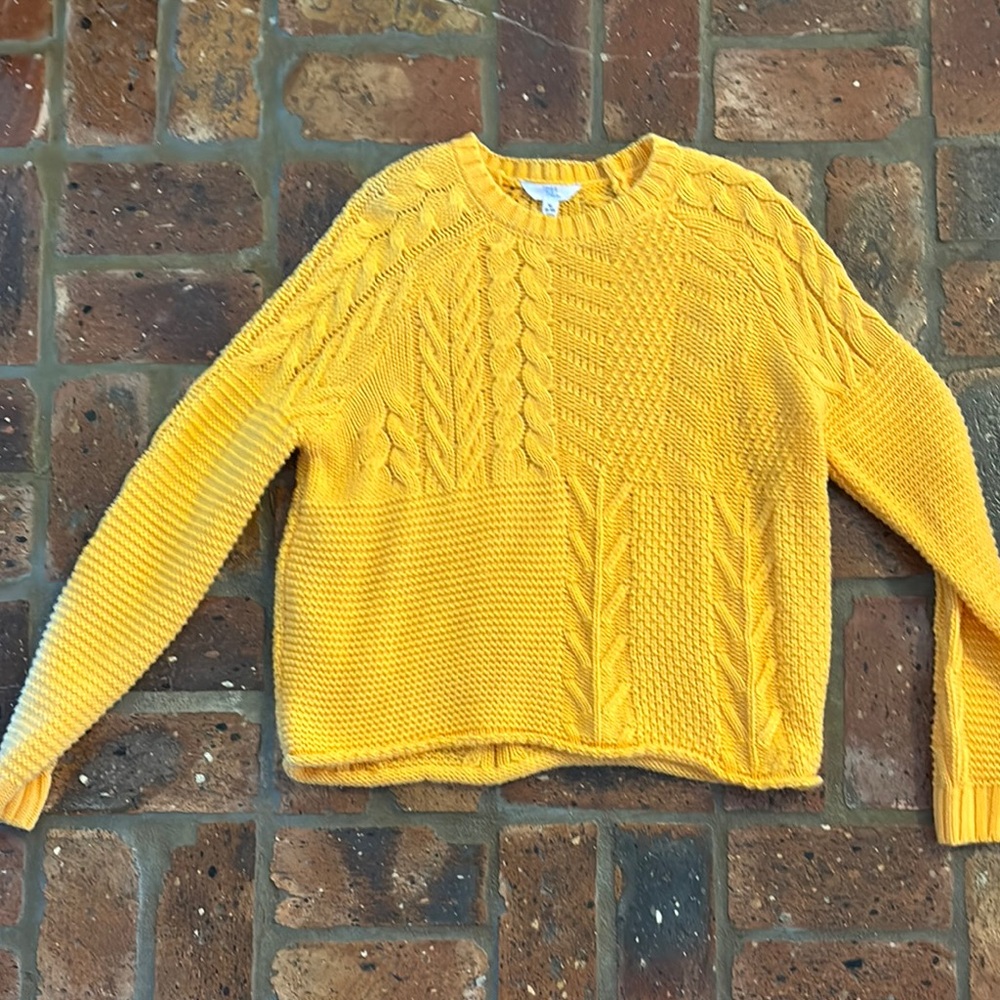 Yellow Cable Knit Sweater